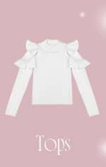 SFY0470Cフリルショルダービジューニットトップス