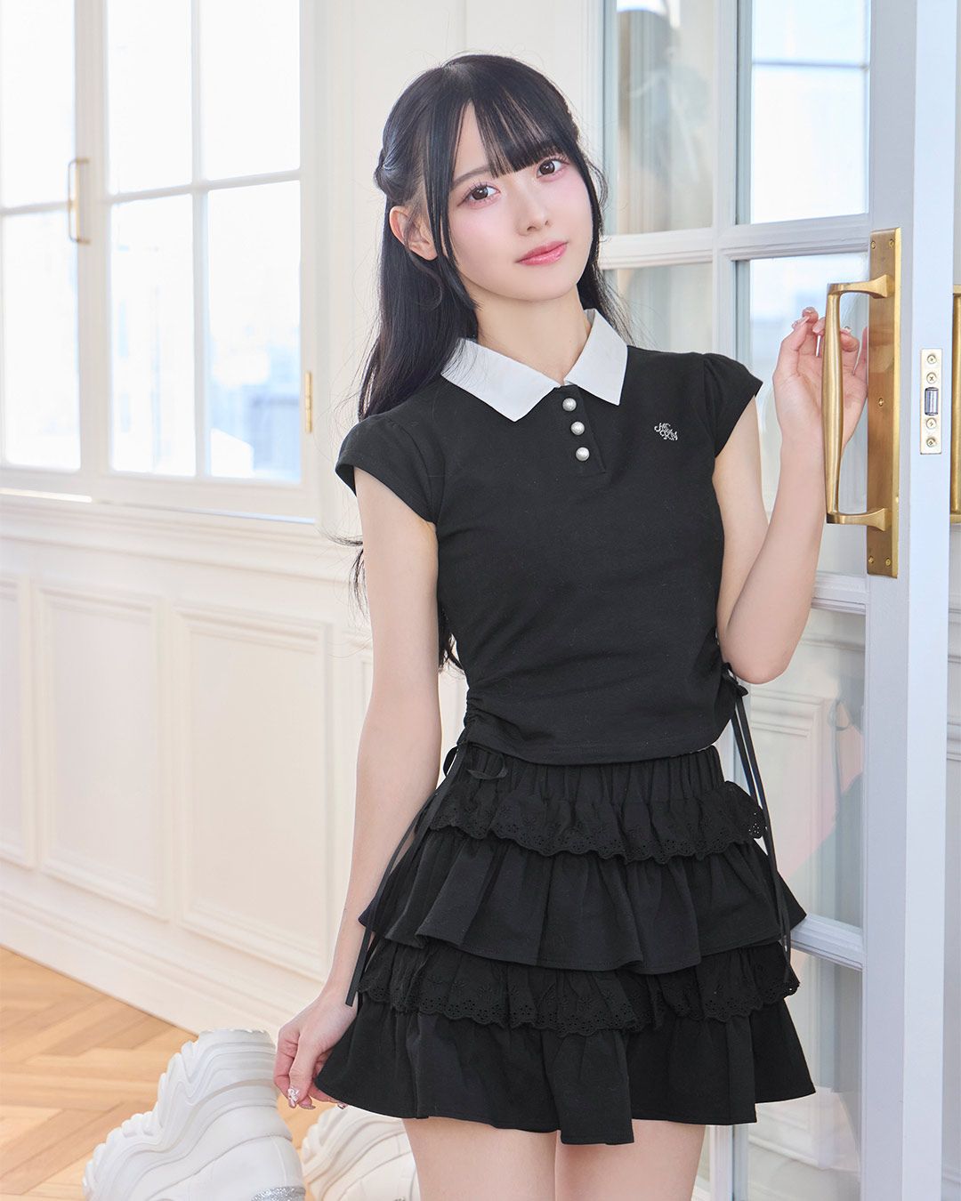 ティアードスカートセットアップ michellMacaron ミシェマカ 75e9ef55afe77be7ec9f9540988c6f
