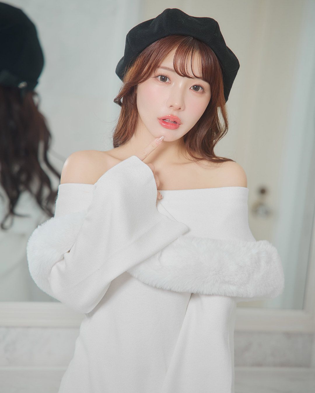 ファーケープワンピース ホワイト | ファッション通販＆メディア