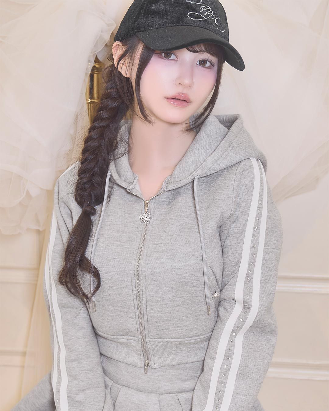 美脚セットアップ(インナーパンツ付き) グレー | ファッション通販