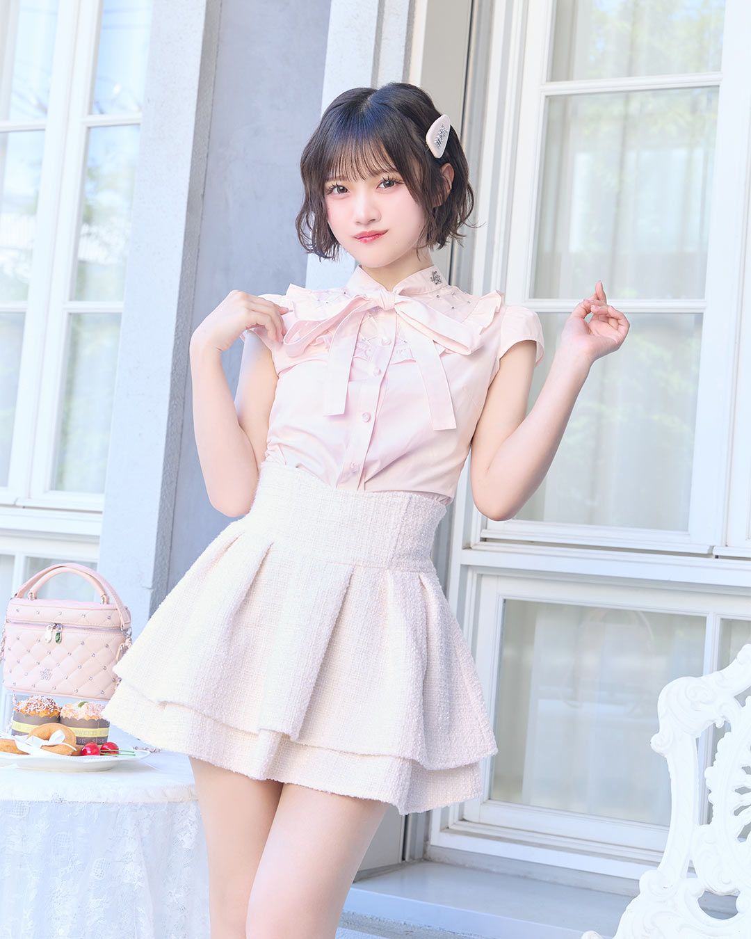 ファンシーツイード美脚スカート ホワイト | ファッション通販