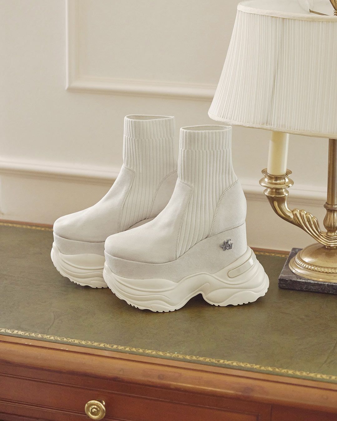 ソックスライク厚底ブーツ ブラック | ファッション通販＆メディア