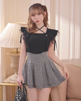 美脚になれる♡ラメツイードスカート（インナーパンツつき） ブラック