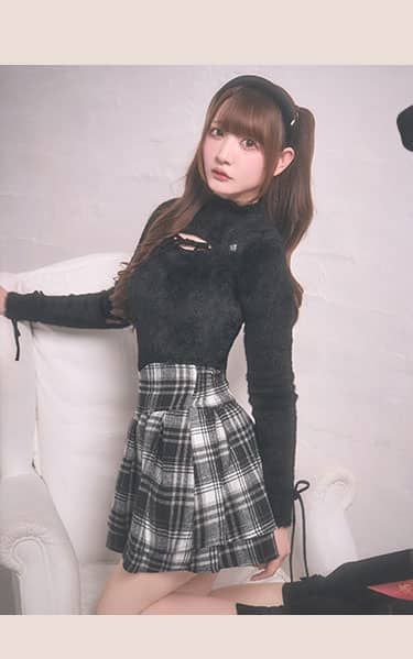 SMD0315クラッシックチェック美脚スカート
