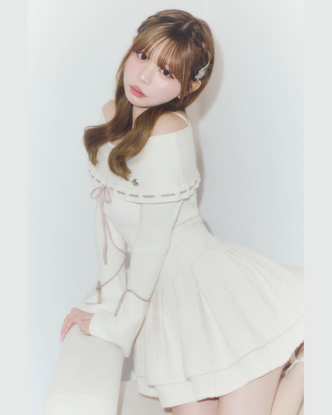 ファンシーツイード美脚スカート ブラック | ファッション通販