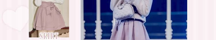 SMD0284美脚リボンスカート（インナーパンツ付き）