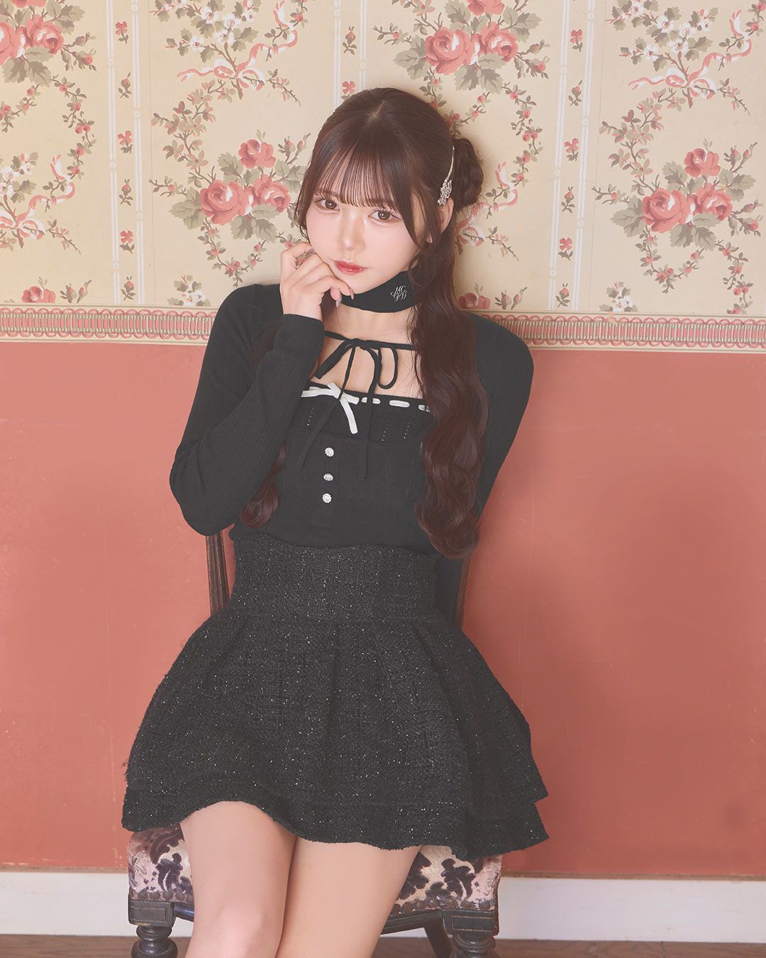 ファンシーツイード美脚スカート　ブラック　S ファンシーツイード美脚スカート ホワイト | ファッション通販
