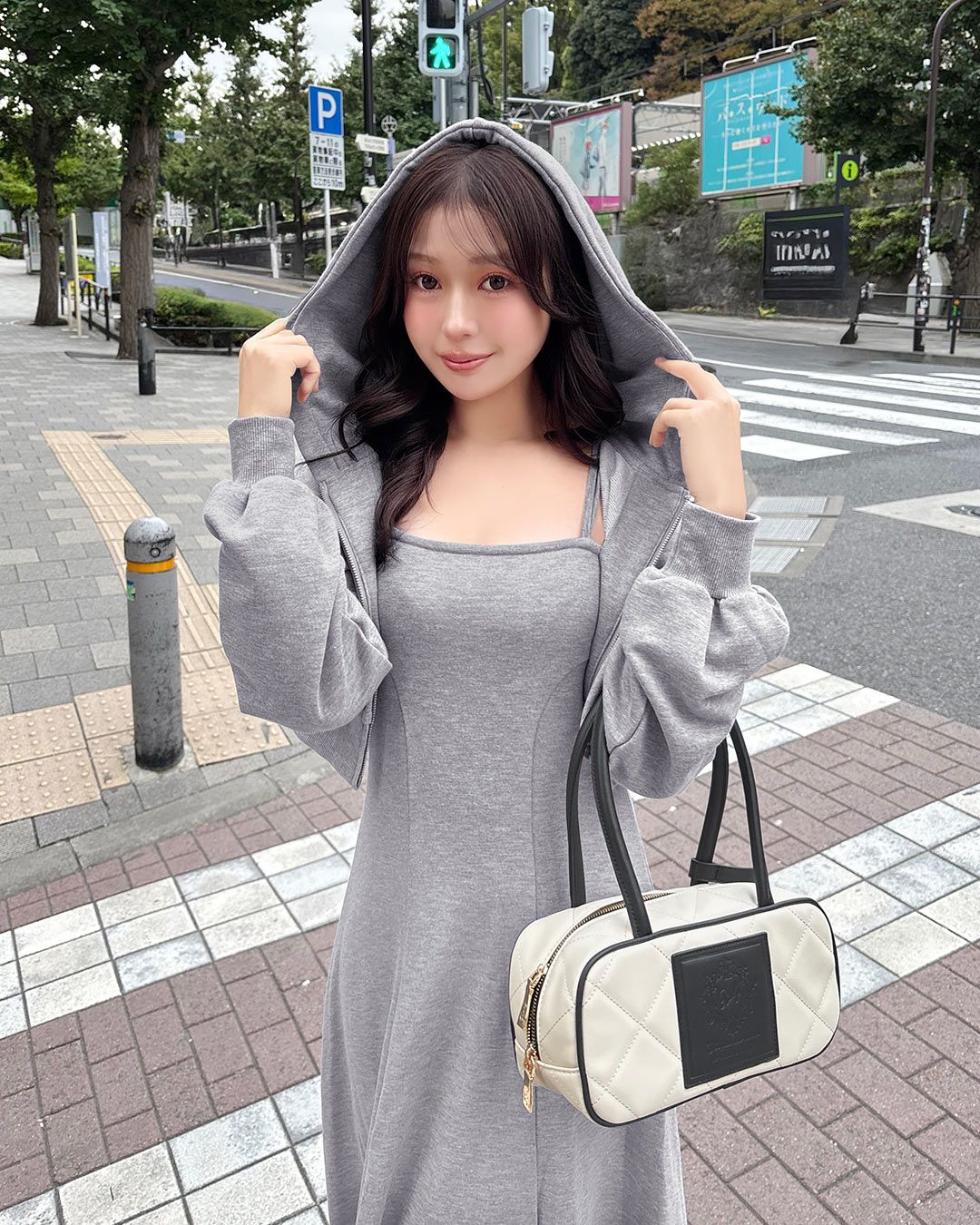 フーディーキャミワンピセットアップ グレー | ファッション通販