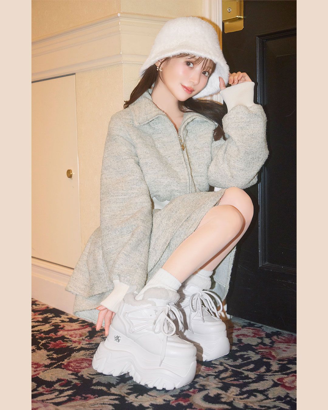 厚底ファースニーカー ホワイト | ファッション通販＆メディアMyColor