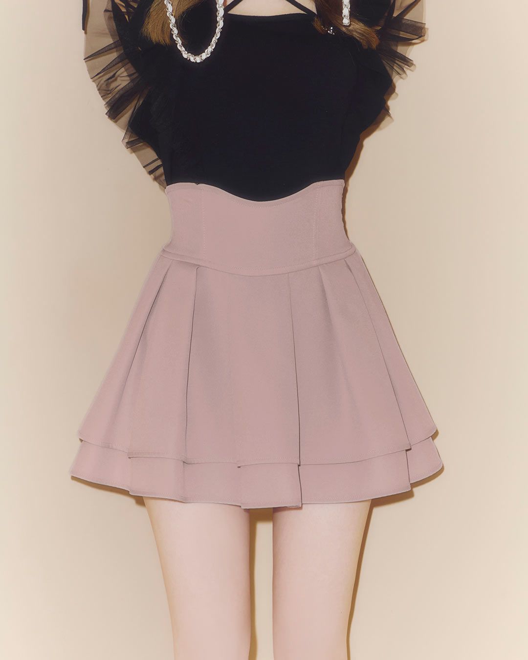 殿堂入り!!美脚になれるスカート♡（インナーパンツ付） ブラック