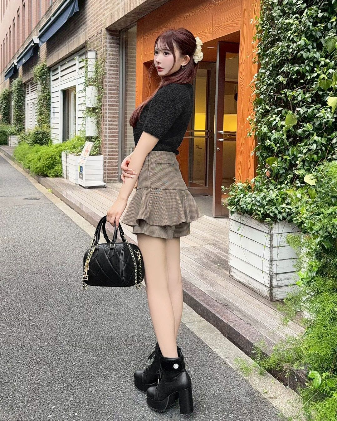 ダブルボタン美脚スカパン ブラック | ファッション通販