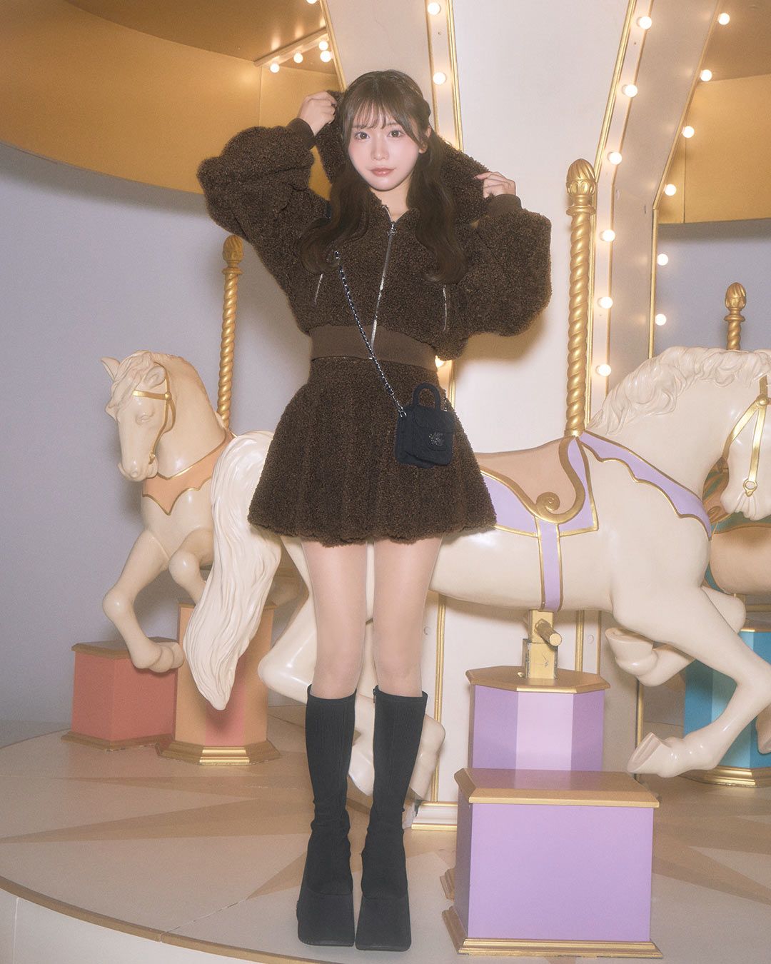 ボアフーディセットアップ アイボリー | ファッション通販＆メディア