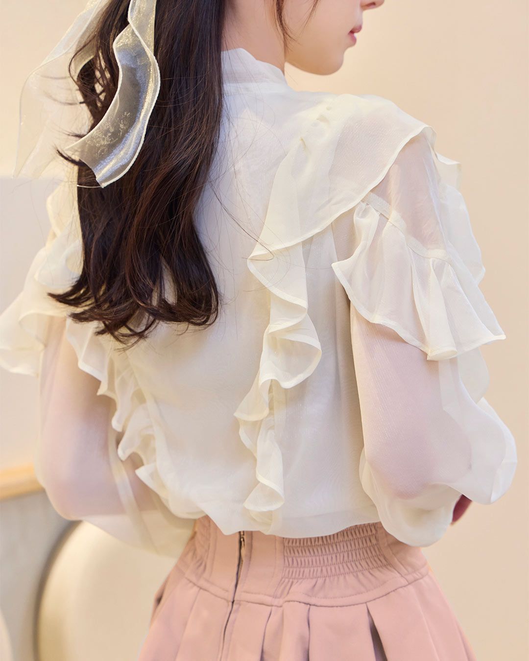 ガーリーフリルボウタイブラウス　アイボリー ◇ガーリーフリルシリーズ◇ | Amavel BLOG