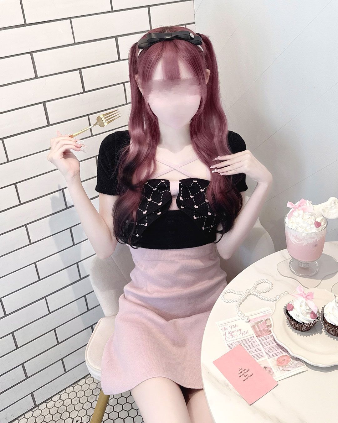 モノグラムリボンアンサンブルワンピース グレー | ファッション通販