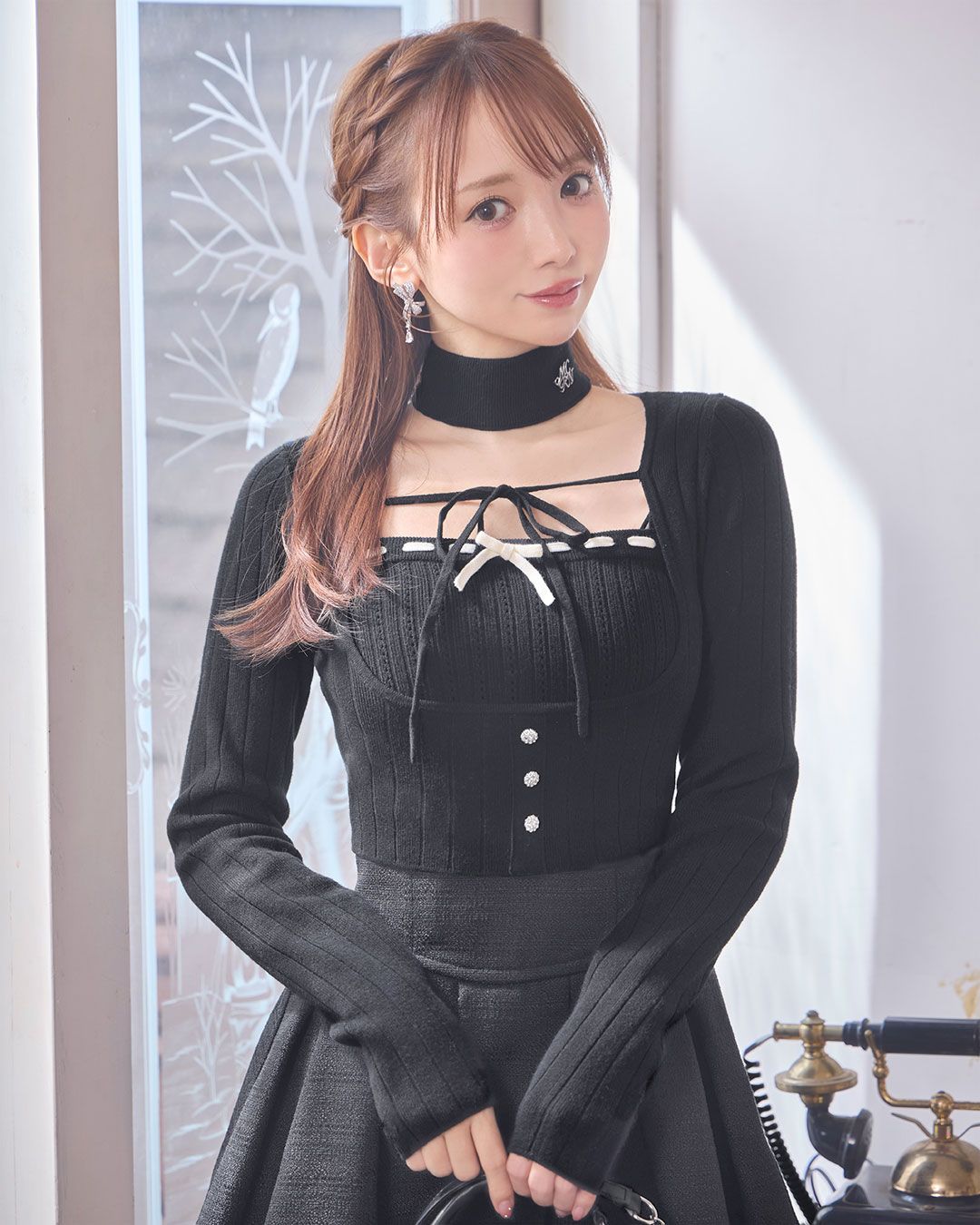 リボンキャミアンサンブルニットトップス ピンク | ファッション通販