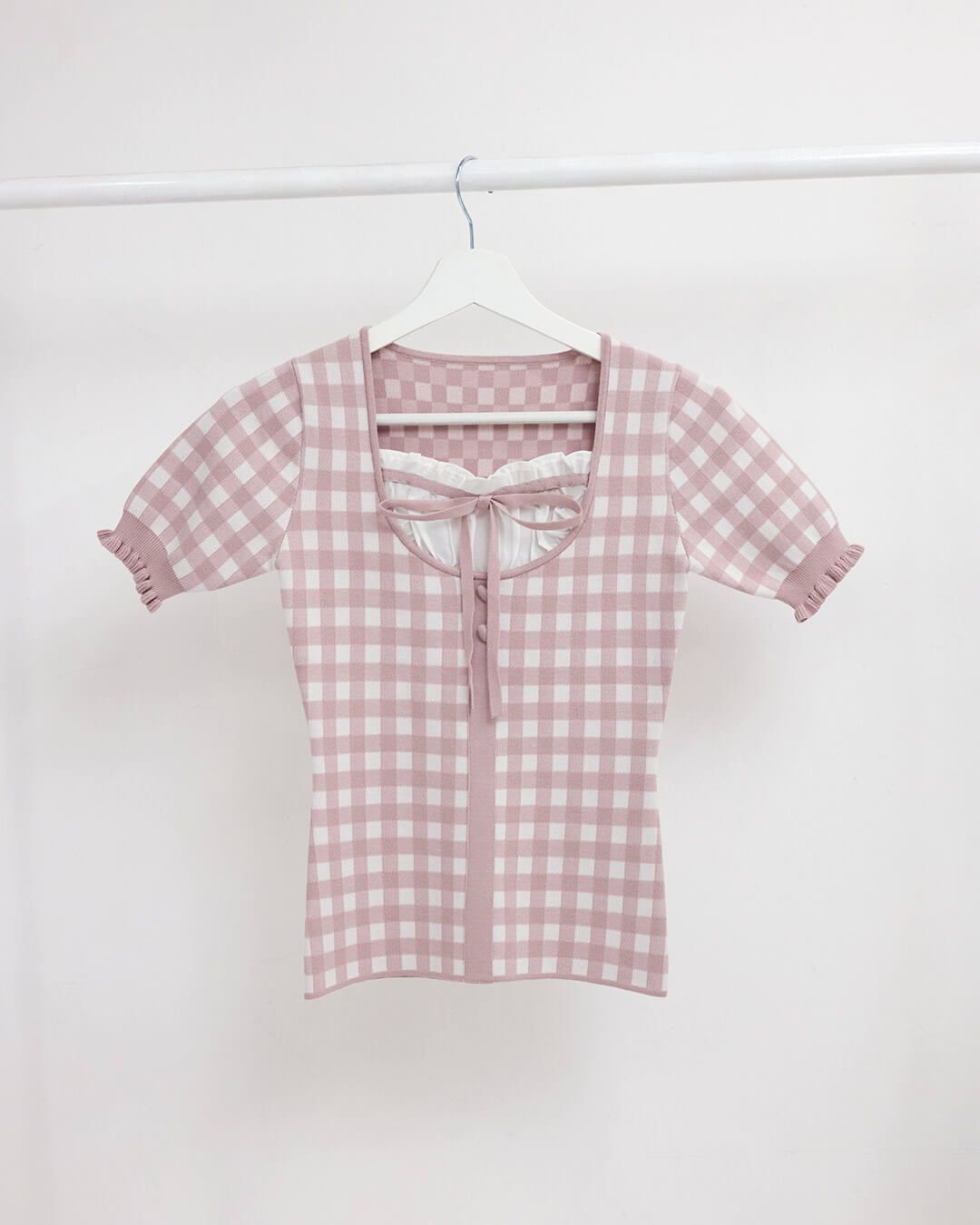 ギンガムチェックトップス グレー | ファッション通販＆メディア