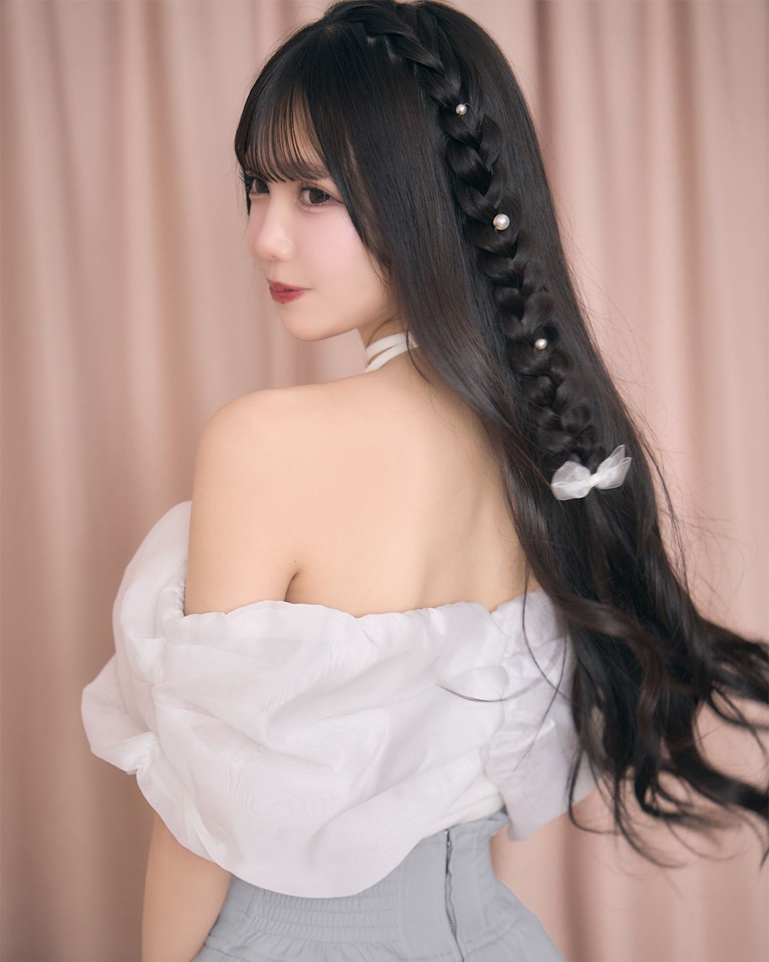 ビッグリボンオフショルニットトップス ホワイト | ファッション通販