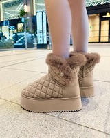 Rady ビジューキルティングムートンブーツ　Lサイズ　ベージュ 2b24dca273feaf983719b04315ece2