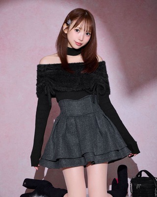 アームカバー付きMWモノグラムワンピース グレー | ファッション通販