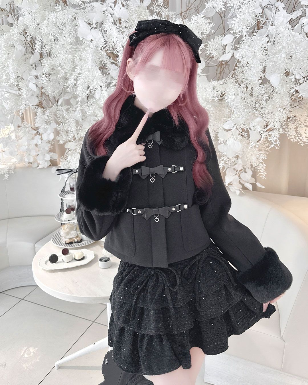 ベルトリボンショートコート ブラック | ファッション通販＆メディア