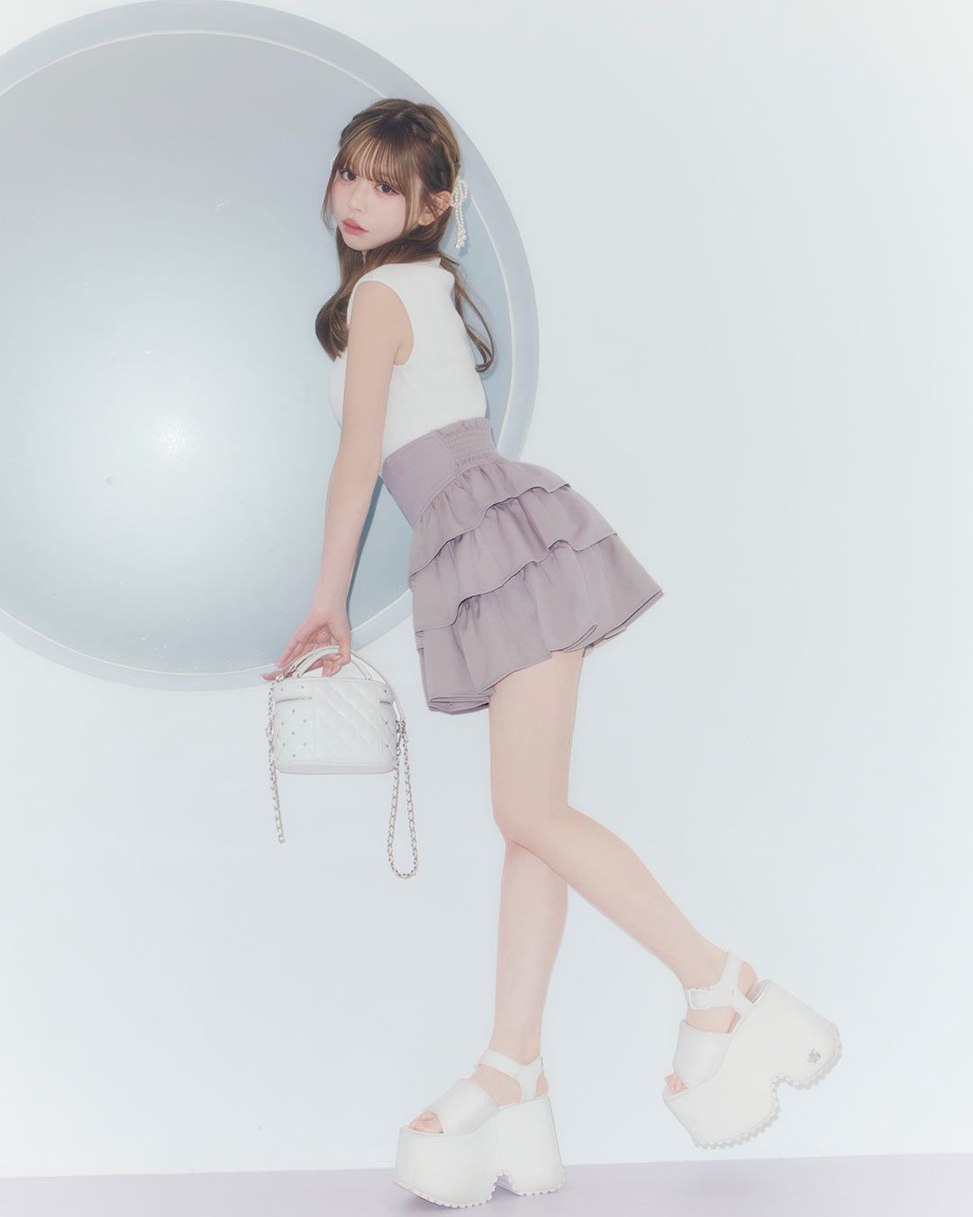 厚底パテッドサンダル ホワイト | ファッション通販＆メディアMyColor