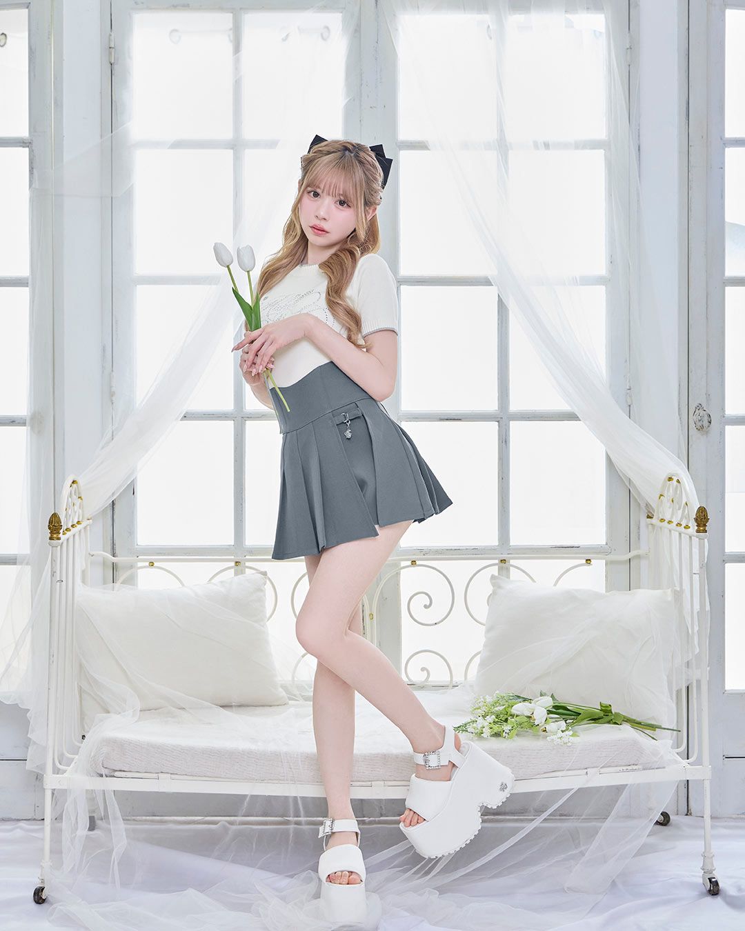 美脚プリーツスカパン グレー | ファッション通販＆メディアMyColor