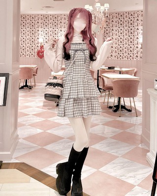 フリルチェックパーカーワンピ グレー | ファッション通販＆メディア