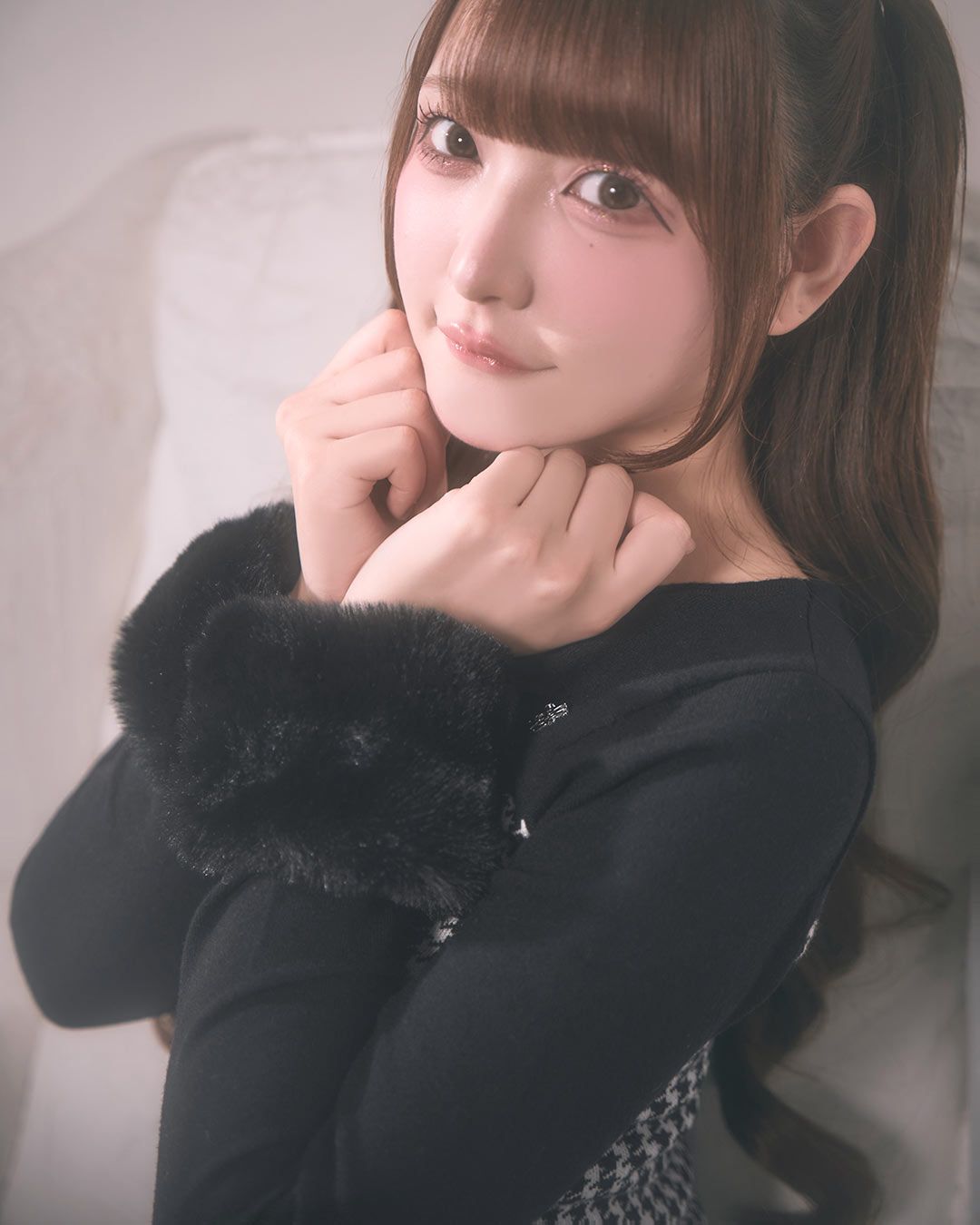 ちびリボン千鳥ニットトップス ブラック | ファッション通販＆メディア