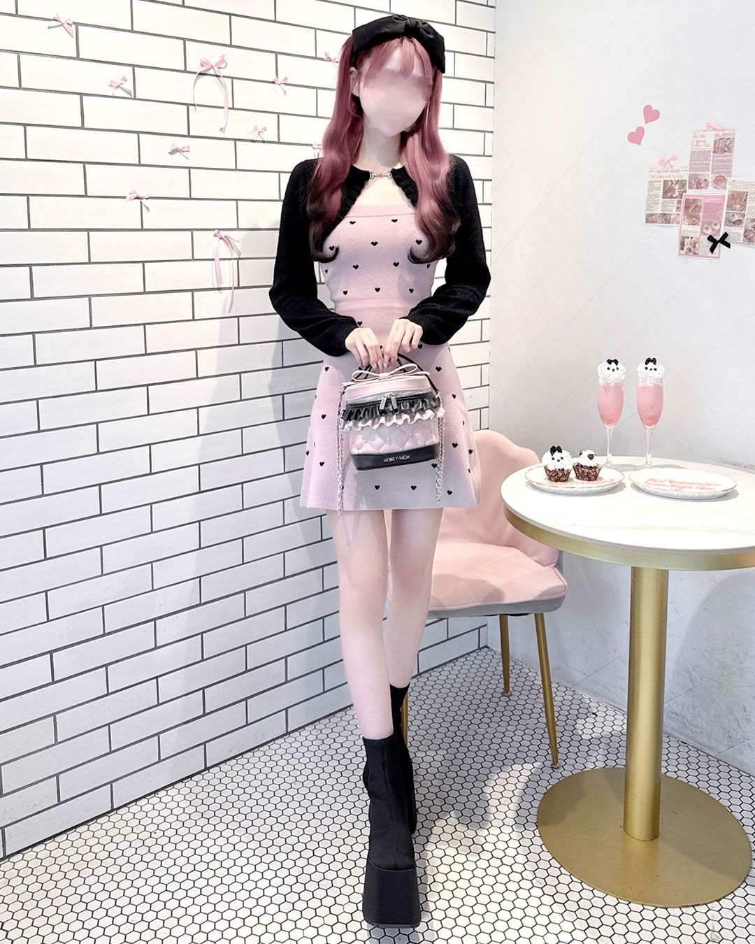 Luv シャギーアンサンブルワンピース グレー | ファッション通販