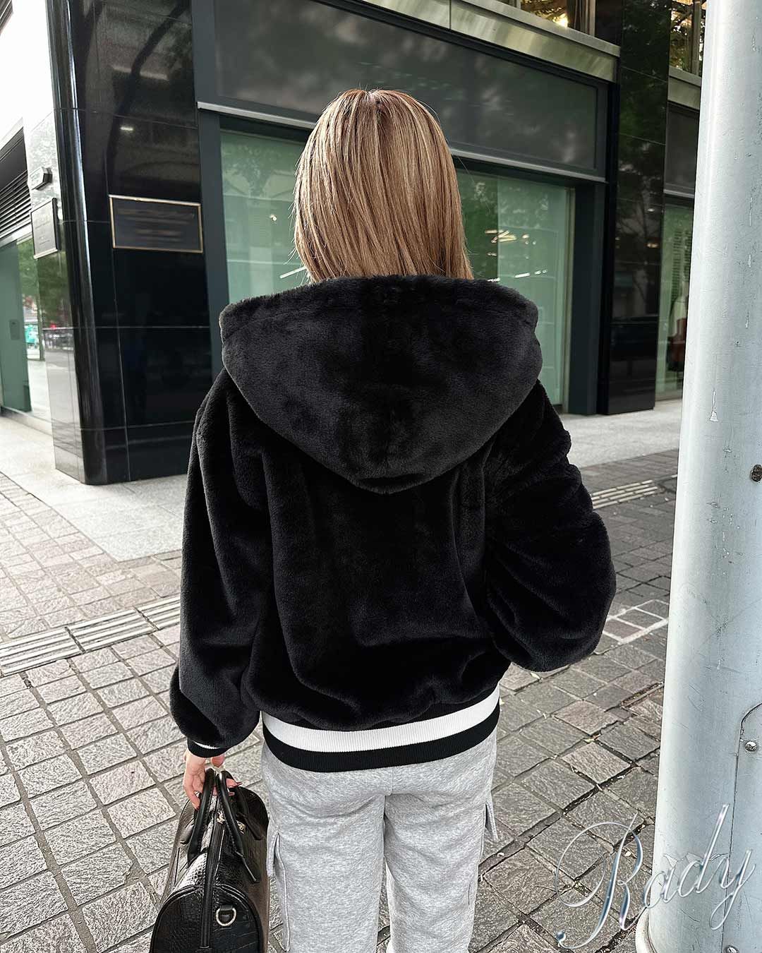 ファーフードジャケット ブラック | ファッション通販＆メディア