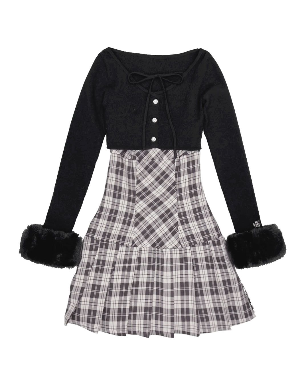 ボレロsetチェックプリーツワンピ ボレロsetチェックプリーツワンピ ブラウン | ファッション通販