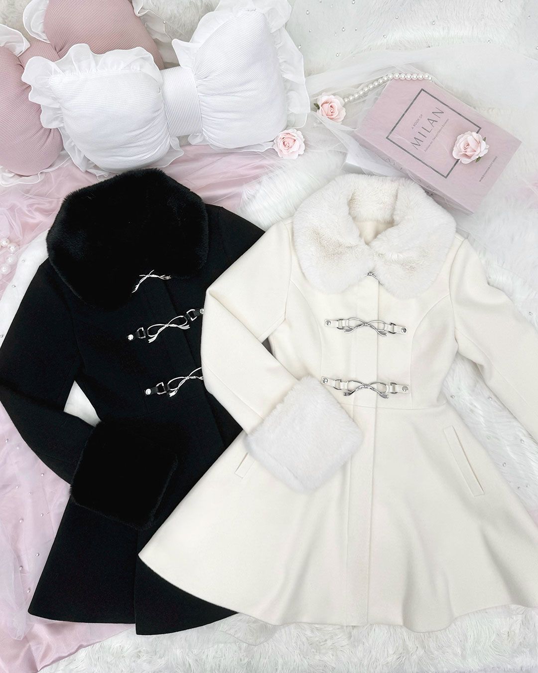 リボンビットコート ブラック | ファッション通販＆メディアMyColor