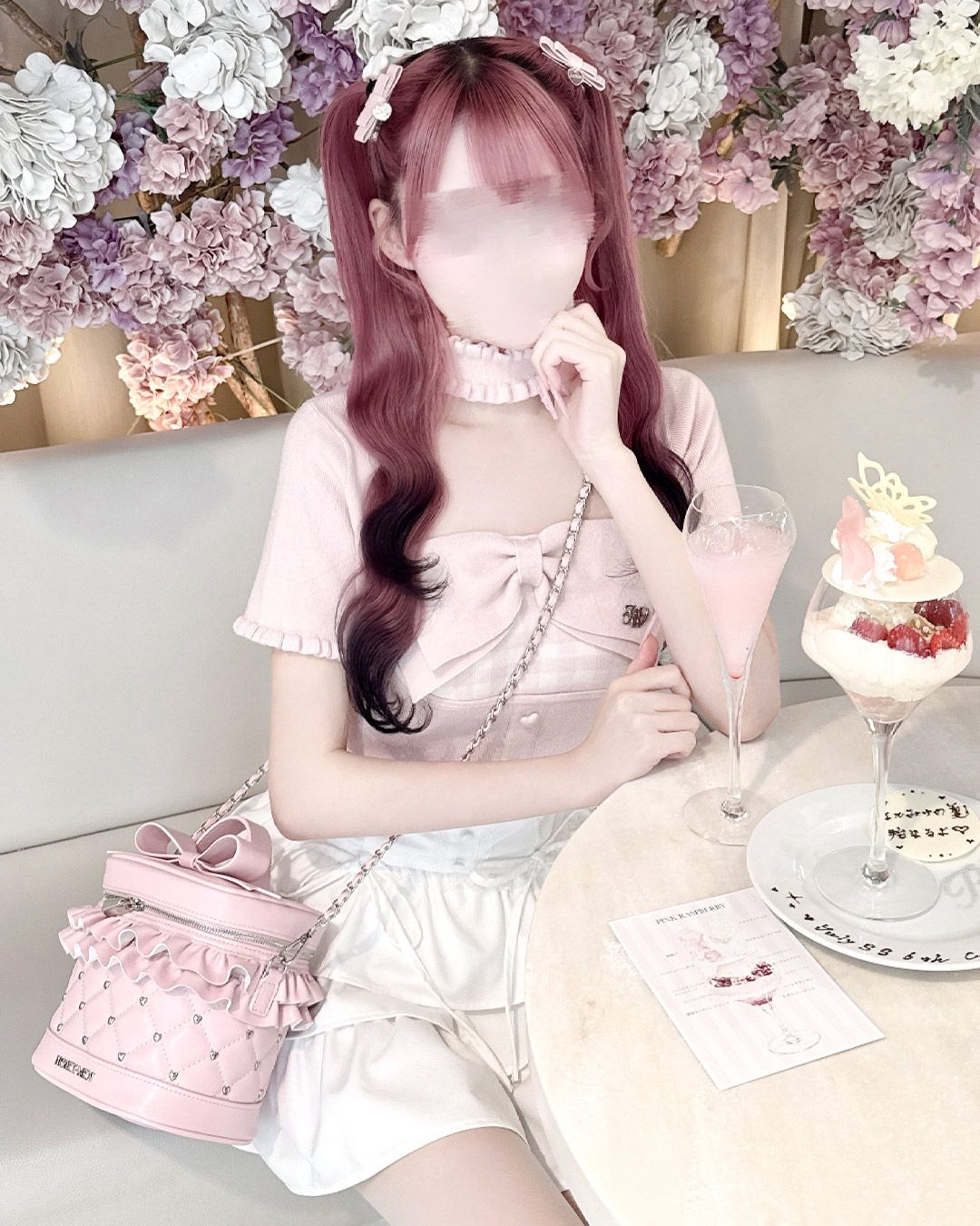ビッグバニティショルダー ピンク×ブラック | ファッション通販