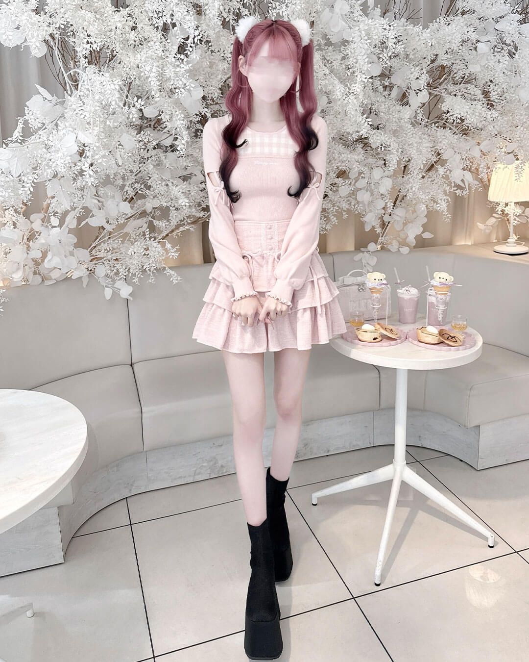 ツイードティアードフリルスカート ピンク | ファッション通販