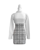 checkアンサンブルロングスリーブワンピース グレー | ファッション