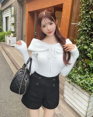 エムミーエメ バックリボンシャギーニットワンピース M me eme