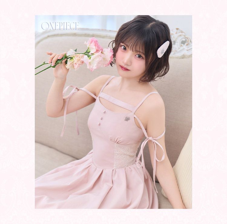 SFP0396Cサイドレースフレアワンピース
