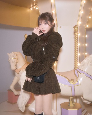 シャツレイヤード風ニットワンピース ブラック | ファッション通販