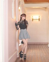 美脚ギンガムチェックスカート（インナーパンツ付き） ブラック