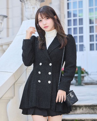 Radyくすみピンクコート ピンクロングトレンチコート 春/秋 他と被らないくすみピンクの