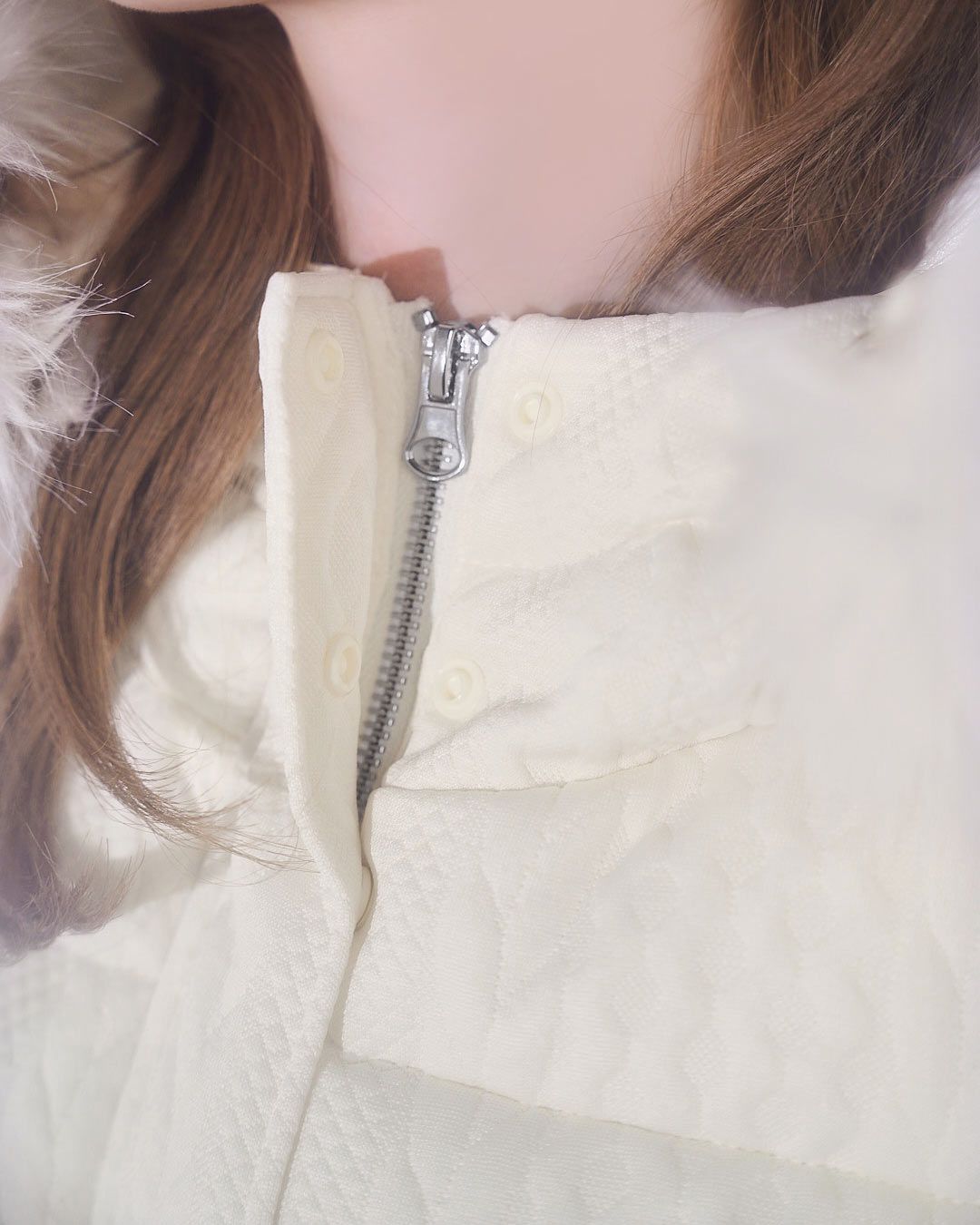 ケーブル柄ベルトダウンコート アイボリー | ファッション通販