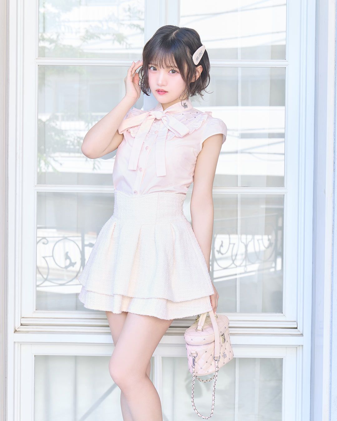 【新品】ミシェルマカロン ファンシーツイード美脚スカート Mサイズ ファンシーツイード美脚スカート ホワイト | ファッション通販