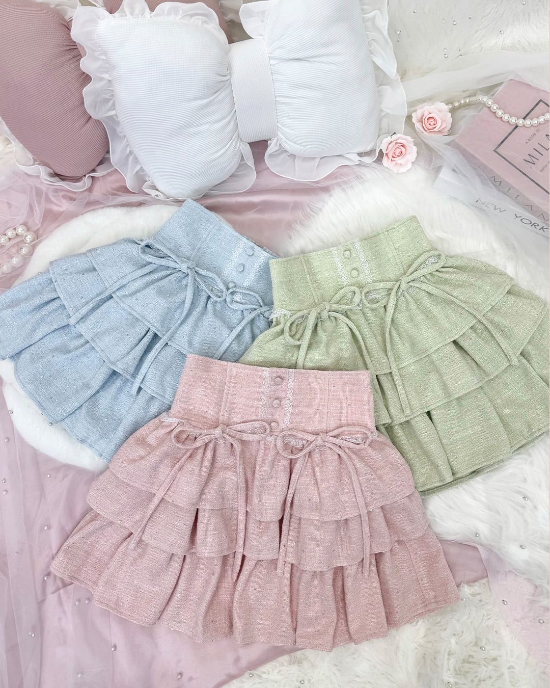 HONEY MEW ツイードティアードフリルスカート kさん専用】 HONEY MEW ツイードティアードフリルスカート - メルカリ