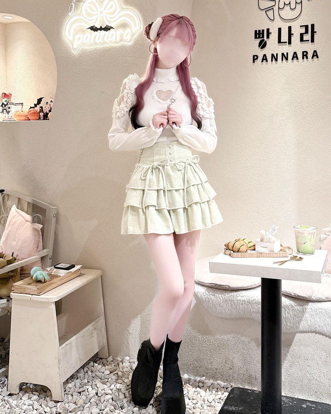 ツイードティアードフリルスカート ホワイト | ファッション通販