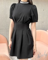 ビジューネックワンピース ブラック | ファッション通販