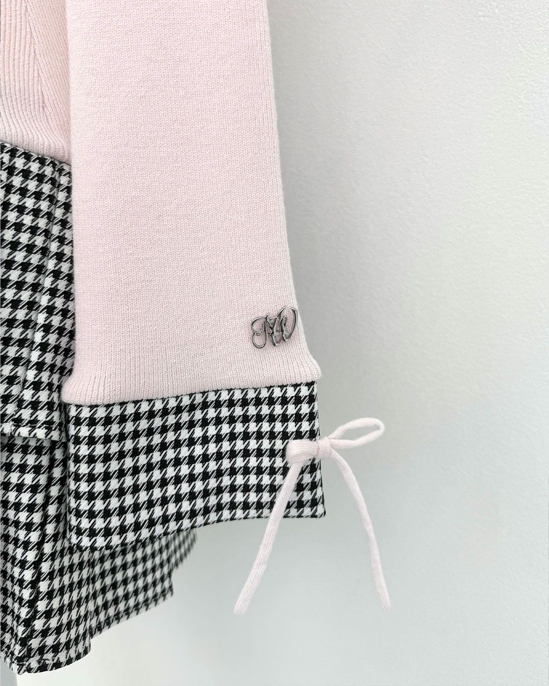 千鳥プリーツドッキングワンピース ブラック | ファッション通販