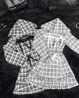 ハニーミュウ　フリルチェックパーカーワンピ ハニーミュウ フリルチェックパーカーワンピ HONEY MEW / ハニー