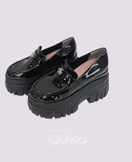 SKL0026エナメル厚底ローファー