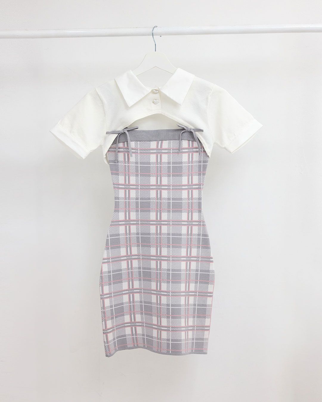 honey mew check❤︎アンサンブルワンピースBLACK checkアンサンブルワンピース ブラック | ファッション通販