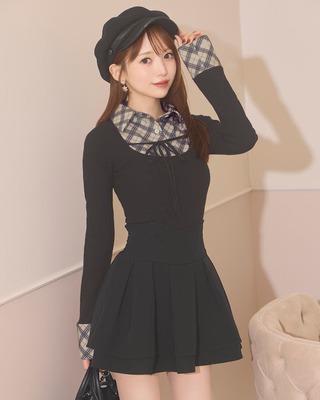 アームカバー付きMWモノグラムワンピース グレー | ファッション